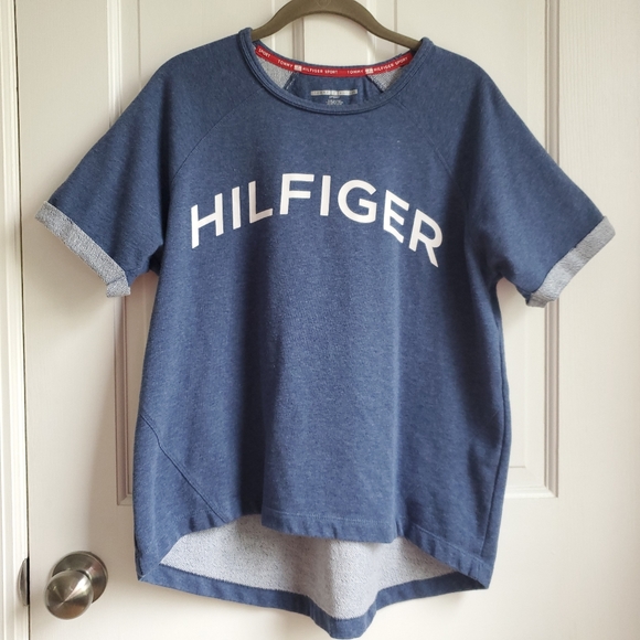 Tommy Hilfiger Tops - Tommy Hilfiger Sport Short Sleeve Blue French Terry Shirt Size Medium